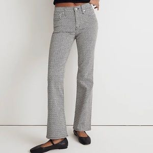 NWT- Madewell Kick Out Crop Jeans in Houndstooth Check- Size 26